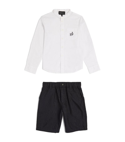 Emporio Armani Kids' Shirt And Trousers Set (4-16 Years) In Multi