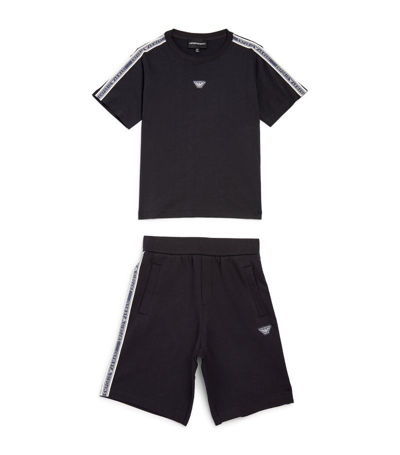 Emporio Armani Kids' T-shirt And Shorts Set (4-16 Years) In Navy