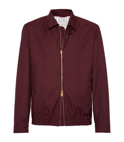 Brunello Cucinelli Gabardine Water-resistant Bomber Jacket In Red