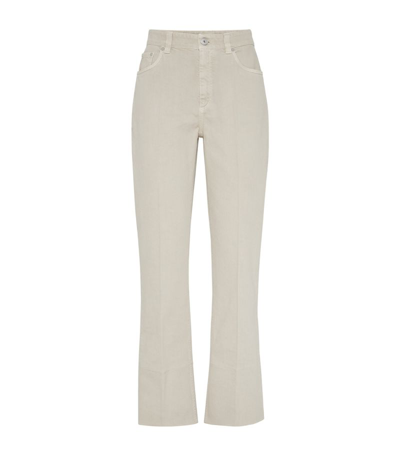 Brunello Cucinelli High-rise Straight Jeans In Neutrals