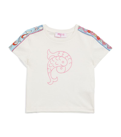 Pucci Junior Kids' Cotton Logo T-shirt (4-14 Years) In White