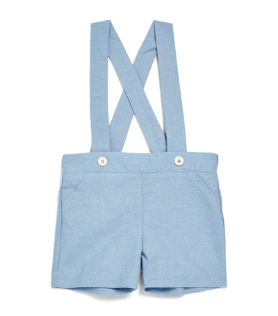 Paz Rodriguez Cotton Shorts (3 Months-4 Years) In Blue