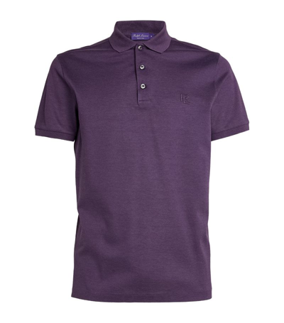 Ralph Lauren Purple Label Cotton Polo Shirt In Purple