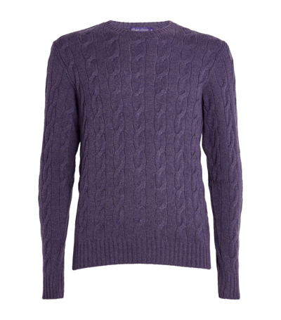 Ralph Lauren Purple Label Cashmere Cable-knit Sweater In Purple