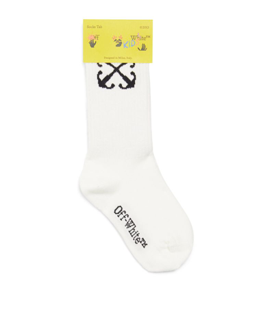 Off-white Kids' Arrow Socks In White