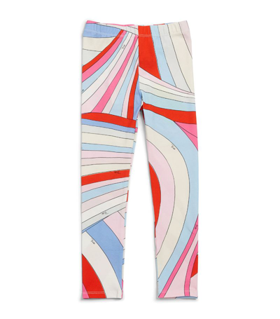 Pucci Junior Kids' Iride-print Stretch-cotton Leggings In White