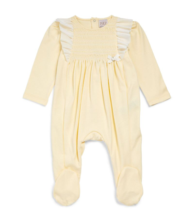 Paz Rodriguez Smocked All-in-one (0-12 Months) In Yellow