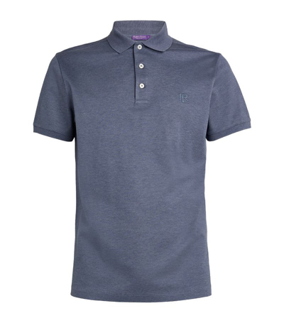 Ralph Lauren Purple Label Cotton Polo Shirt In Blue