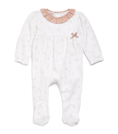Paz Rodriguez Animal Ribbed All-in-one (0-12 Months) In White