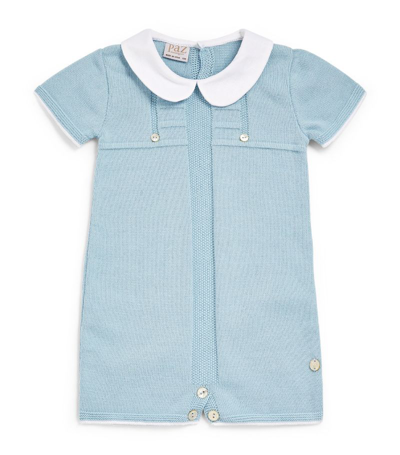 Paz Rodriguez Knitted Playsuit (0-12 Months) In Blue