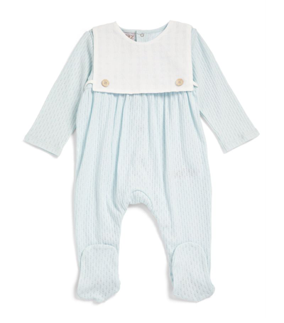 Paz Rodriguez Cotton Bib All-in-one (0-12 Months) In Blue