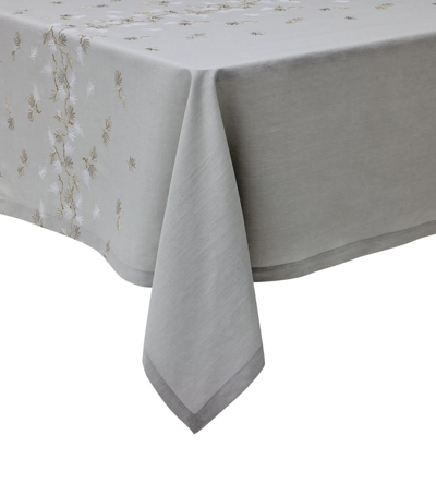 Alexandre Turpault Linen Embroidered Tablecloth (170cm X 250cm) In Silver