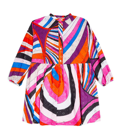 Pucci Junior Kids'  Abstract Print Long-sleeve Dress (4-14 Years) In Multi