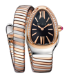 BVLGARI ROSE GOLD, STAINLESS STEEL AND DIAMOND SERPENTI TUBOGAS WATCH 35MM
