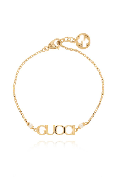 Gucci Logo Letter Bracelet In Gold