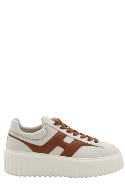 Hogan Sneakers  H-stripes Brownwhite In Off White