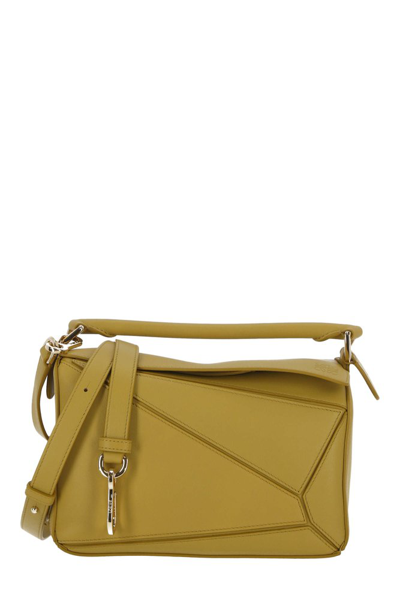 Loewe Small Puzzle Shoulder Bag In Yellow