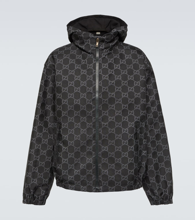 Gucci Gg Reversible Ripstop Jacket In Grey
