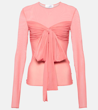 BLUMARINE BOW-DETAIL JERSEY TOP