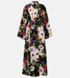 Dolce & Gabbana Floral Silk Satin Shirt Dress In Multicoloured
