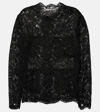 Dolce & Gabbana Georgette Silk Top With Lace Details In Black