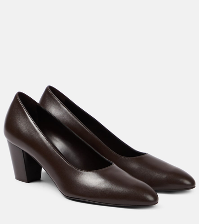 The Row Luisa 35 Leather Pumps In Brown