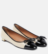 AQUAZZURA PARISINA BOW-DETAIL LEATHER BALLET FLAT