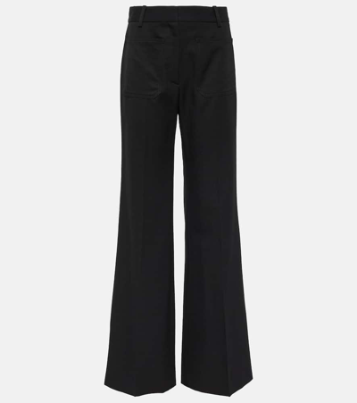 Nili Lotan Christophe Wide-leg Wool Trousers In Black