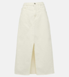 Frame The Midaxi Skirt Angled Seam Raw After Ecru Denim In Neutrals