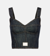 Dolce & Gabbana Cotton Denim Bra Top In Blue