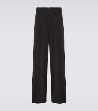 Balenciaga High-rise Wide-leg Pants In Black