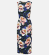 Dolce & Gabbana Peony-print Sleeveless Midi Dress In Multicoloured