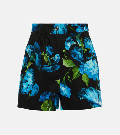 Dolce & Gabbana Pleated Floral Tailored Shorts In Black