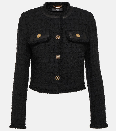VERSACE CROPPED BOUCLE JACKET