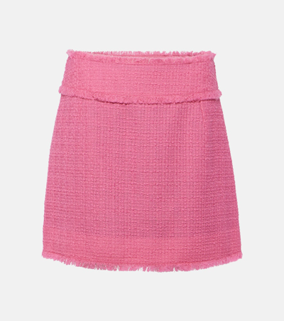 Dolce & Gabbana Wool-blend Tweed Miniskirt In Pink