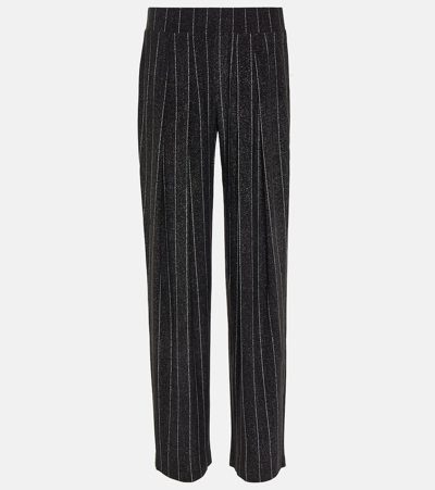 Norma Kamali Low-rise Pinstripe Straight Pants In Grey
