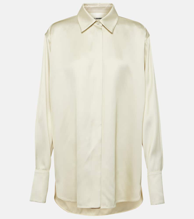 Jil Sander Long-collar Cotton Shirt In Neutrals