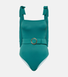 ALEXANDRA MIRO AUDREY BOW-DETAIL BELTED SWIMSUIT