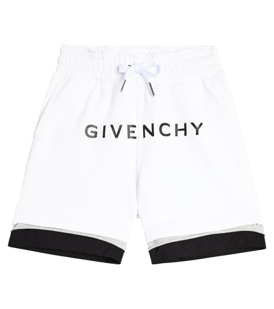 Givenchy Kids' Shorts Aus Einem Baumwollgemisch In White
