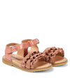 PETIT NORD RUFFLES LEATHER SANDALS