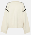 TOTÊME EMBROIDERED WOOL AND CASHMERE SWEATER