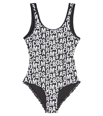 Marc Jacobs Kids' Logo Printed Swimsuit In Black