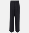 Nili Lotan Johan Virgin Wool Wide-leg Pants In Blue