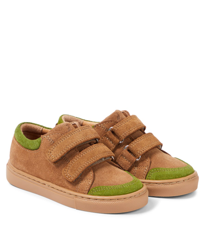 Petit Nord Kids' Low Leather Sneakers In Neutrals