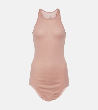 Rick Owens Cotton Jersey Tank Top In Pink