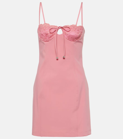 Blumarine Lace-detail Mini Dress In Pink