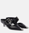 Alexander Mcqueen 115 Toe Cap Punk Leather Mules In Black