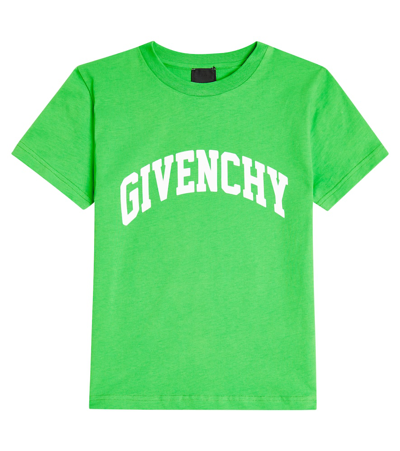 Givenchy Kids' Cotton Blend T-shirt In Green