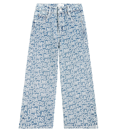 Marc Jacobs Kids' Logo Printed Jeans In Blue