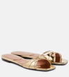 D’accori 'lust' Gold-colored Flat Sandals With Criss-cross Straps In Gold